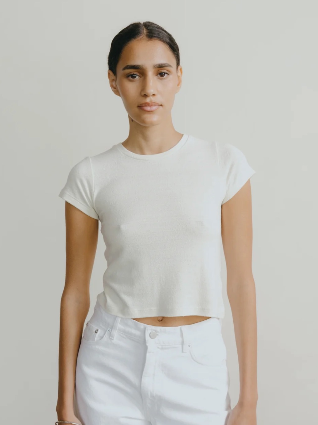 Ozma Lou Tee, Regen Silk Noil Jersey, Natural